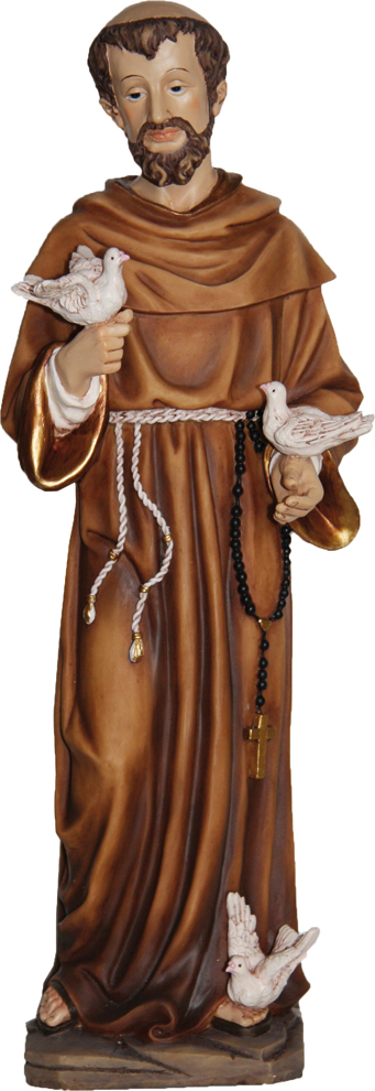 Statue St François - résine - 12cm