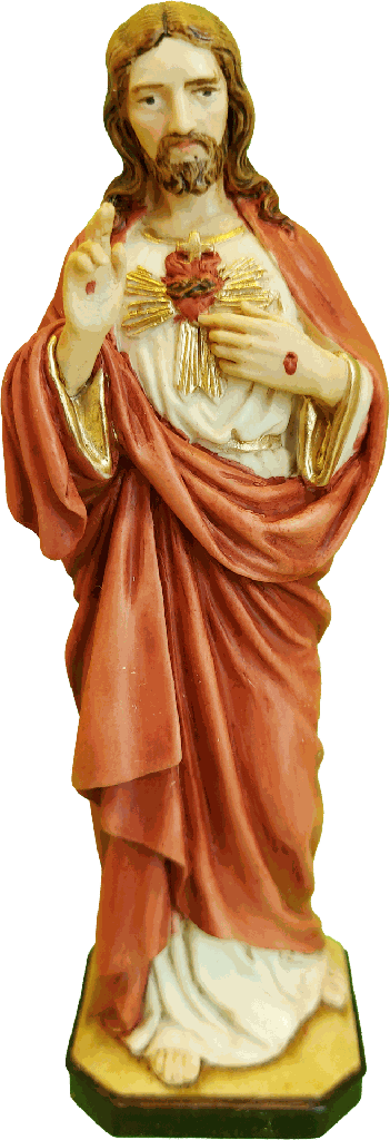 Statue S.C.Jésus - résine/couleur - 16cm