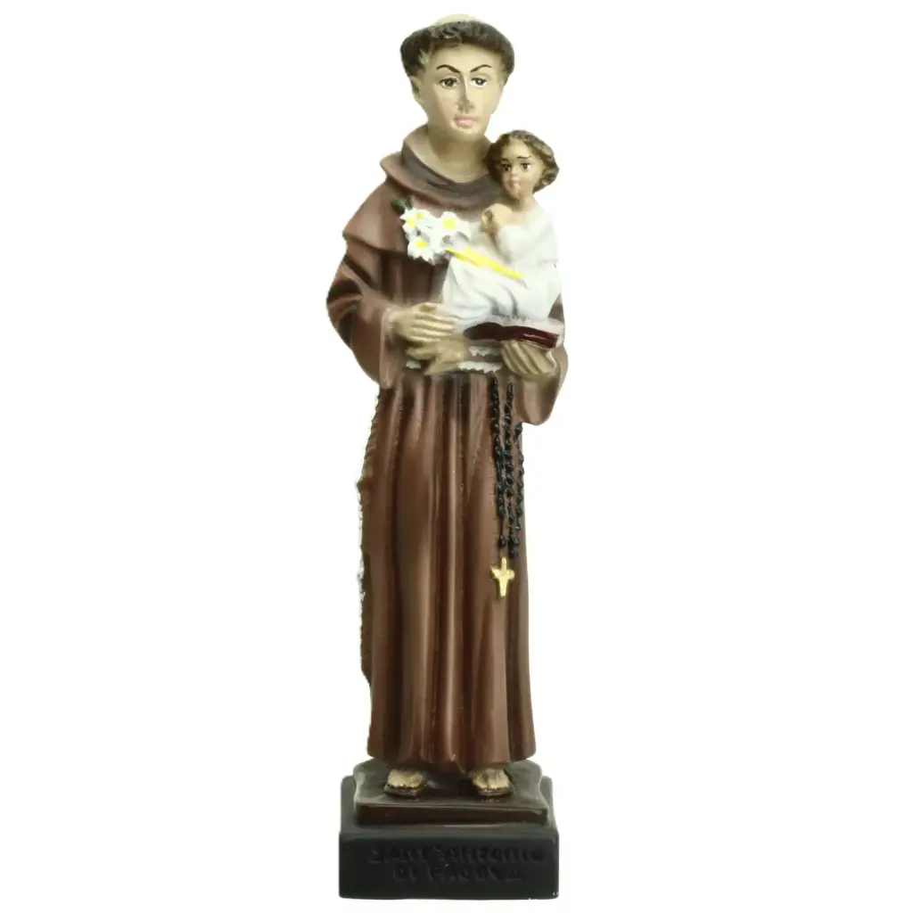 Statue St Antoine - résine/couleur - 15cm