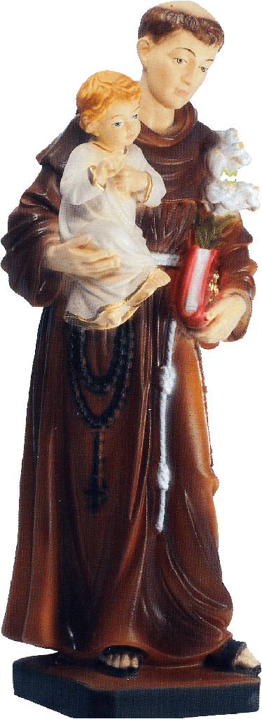 Statue St Antoine - résine/couleur - 15cm
