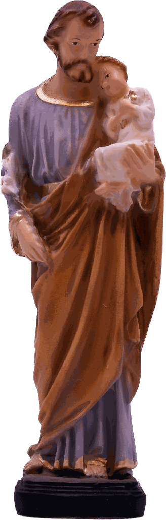 Statue St Joseph - résine/couleur - 15cm