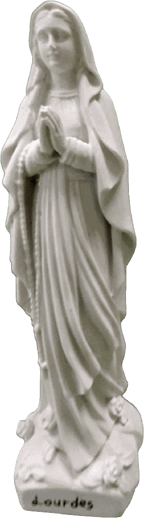 Statue résine - ND Lourdes - 15cm/blanche