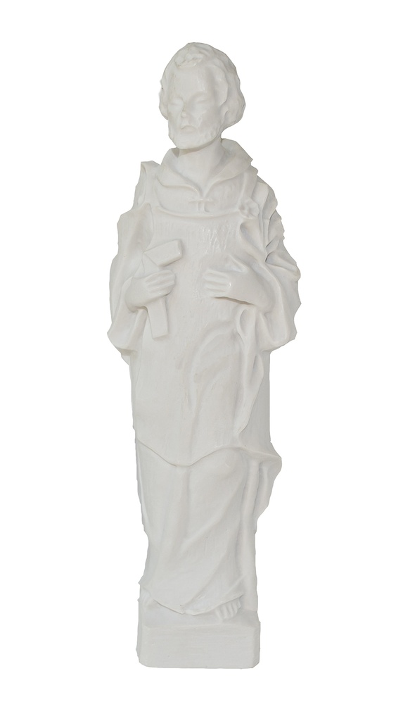 Statue St Joseph/ouvrier en albatre - 20cm/blanc