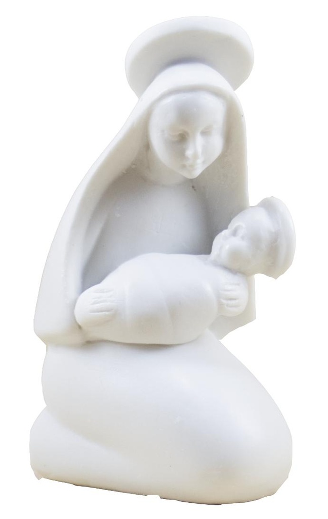 Geknielde mad baby  - kunsthars/wit - 10*6cm