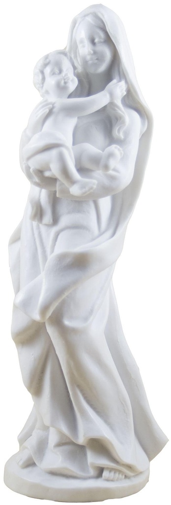 Vierge avec enfant  - résine/blanche - 20*6cm