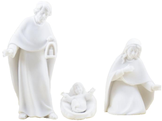 Nativiteit 3 stuks  - kunsthars/wit - 10*5cm