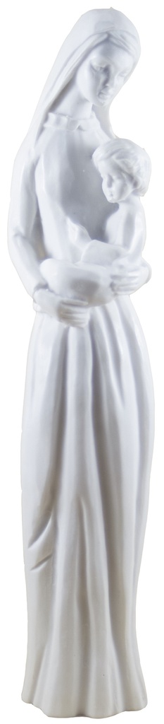 Vierge moderne+bebe  - résine/blanche - 26*6cm