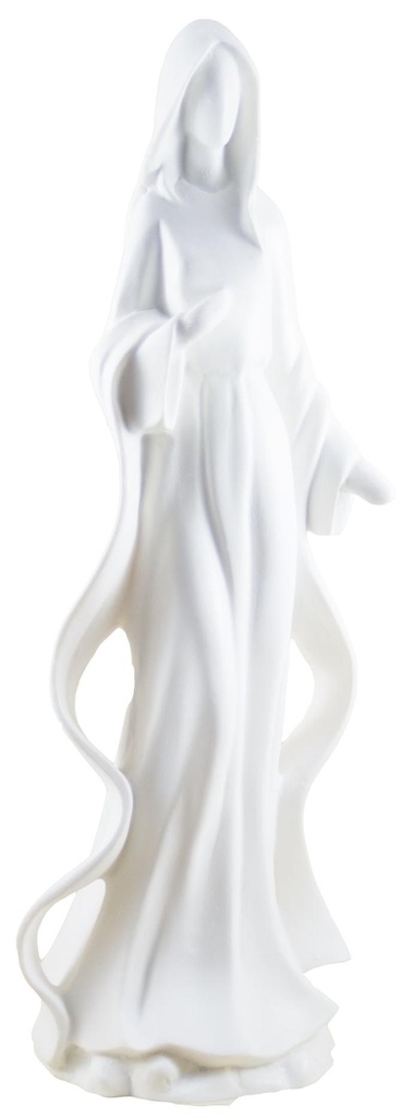 Madonne avec voile  - résine/blanche - 32*13cm
