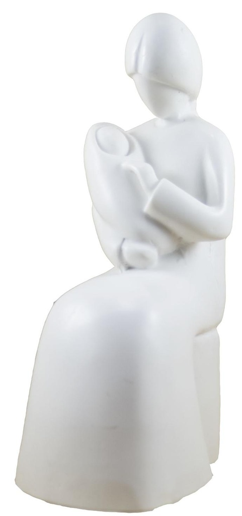 Moeder en kind  - kunsthars/wit - 20*10cm