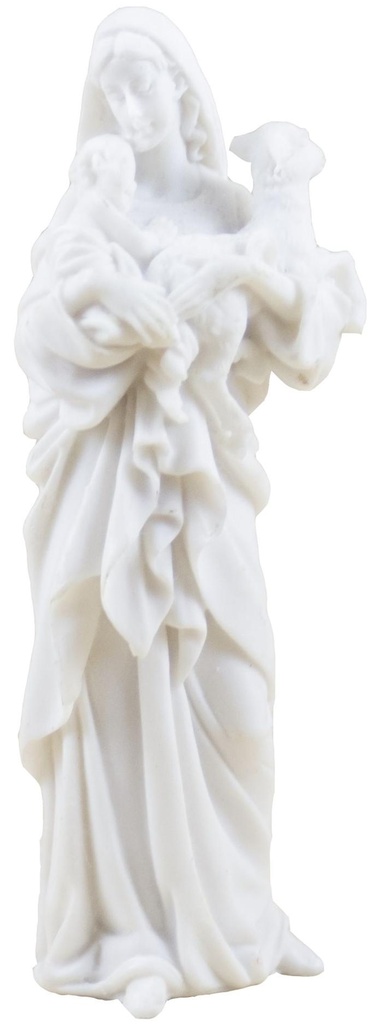 Madonna kind  - kunsthars/wit - 10*4 cm