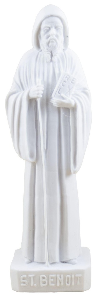 St Benoit  - résine/blanche - 17 cm