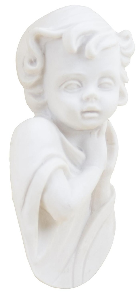 Medaillon ange  - résine/blanche - 11*5cm