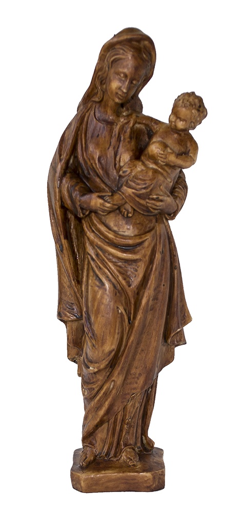 Statue Vierge Malsiner - résine/brun - 24cm