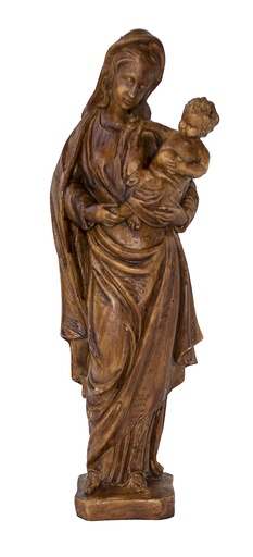 [BLD-93VMA616BR] Statue Vierge Malsiner - résine/brun - 24cm
