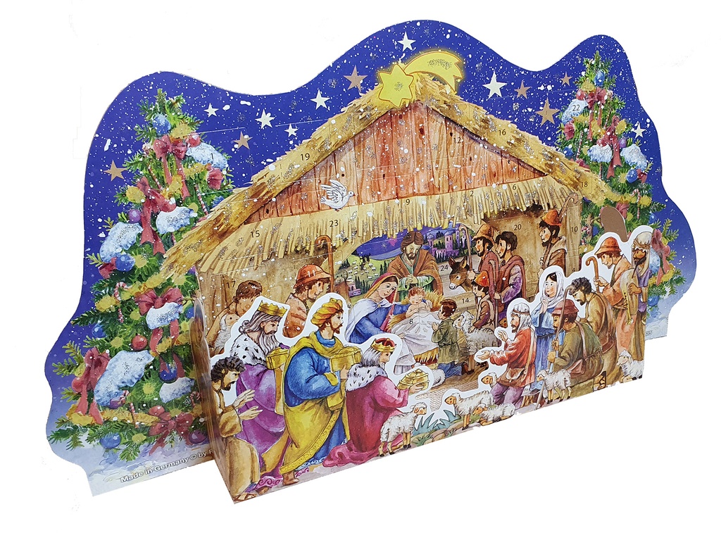 Adventskalender 3D 26,5x35cm in cello/zonder tekst