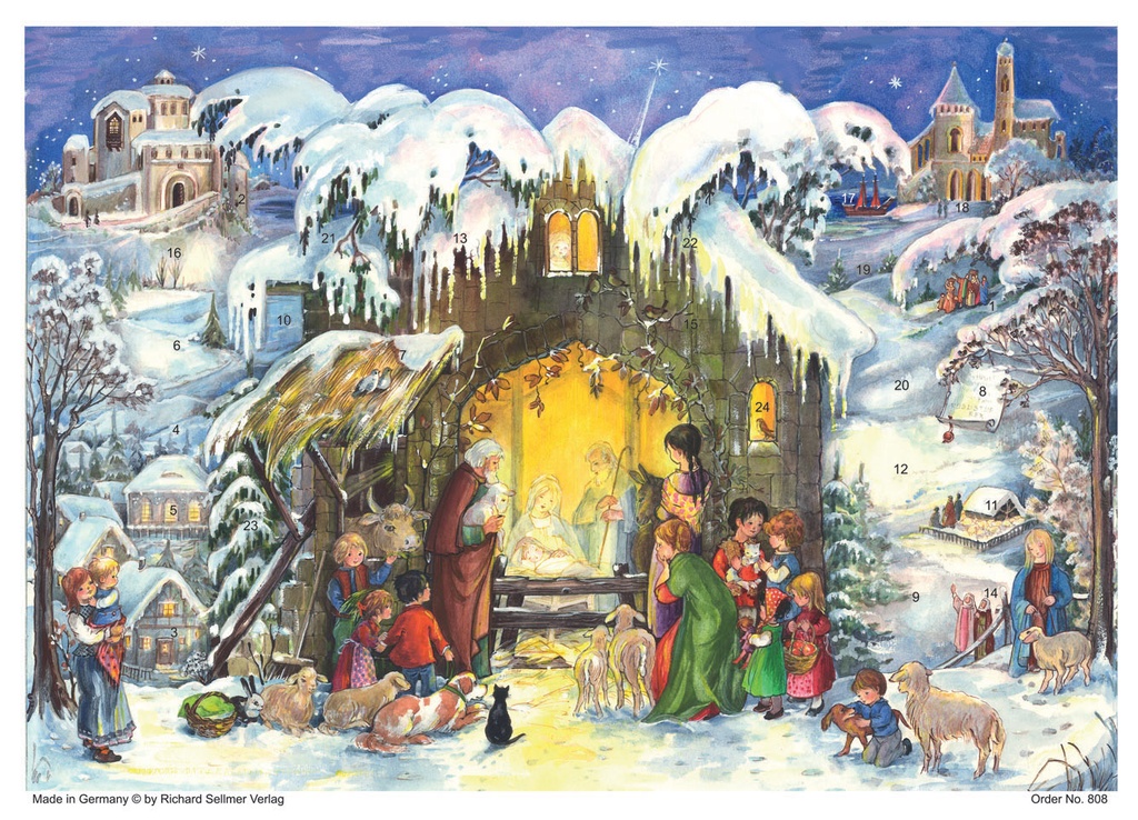 Adventskalender 21x29,7cm in cello/zonder tekst