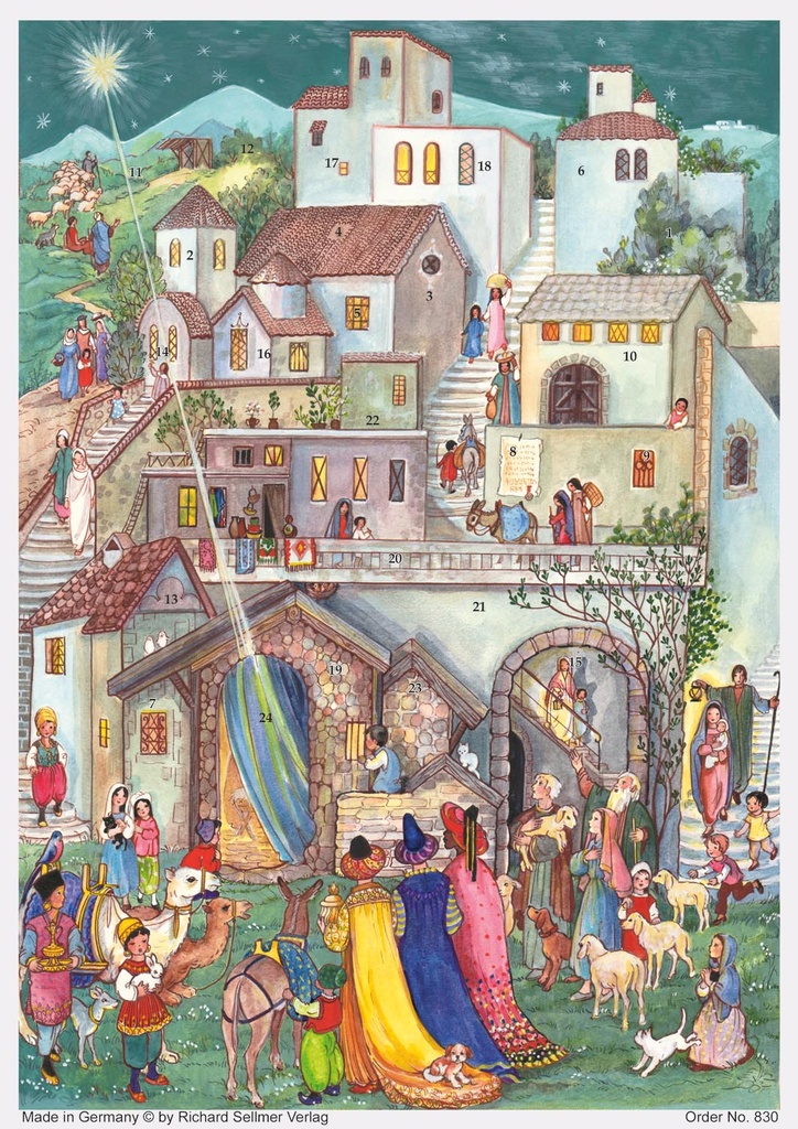 Calendrier avent 21x29,7cm/sans texte - sous cello