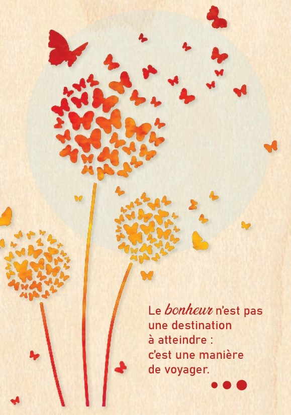 Wenskaart hout - 10x14cm - Le bonheur n'est pas une destinat