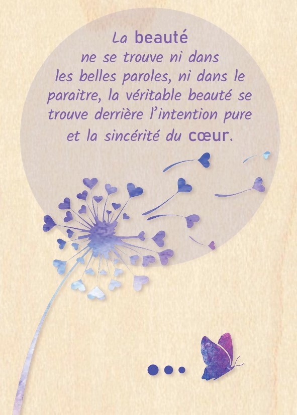 Carte en bois - 10x14cm - La beauté ne se trouve ni...