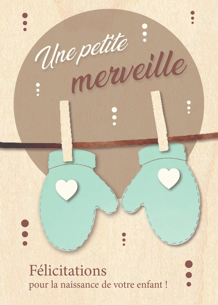 Carte en bois - 10x14cm - Une petite merveille ...