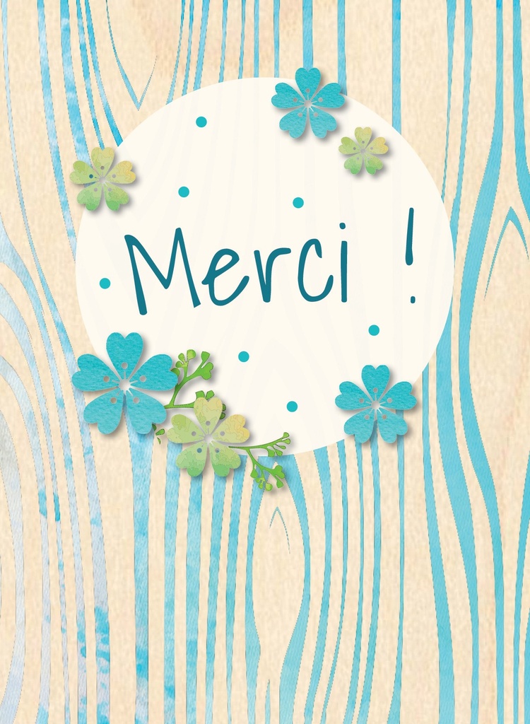 Carte en bois - 10x14cm - Merci