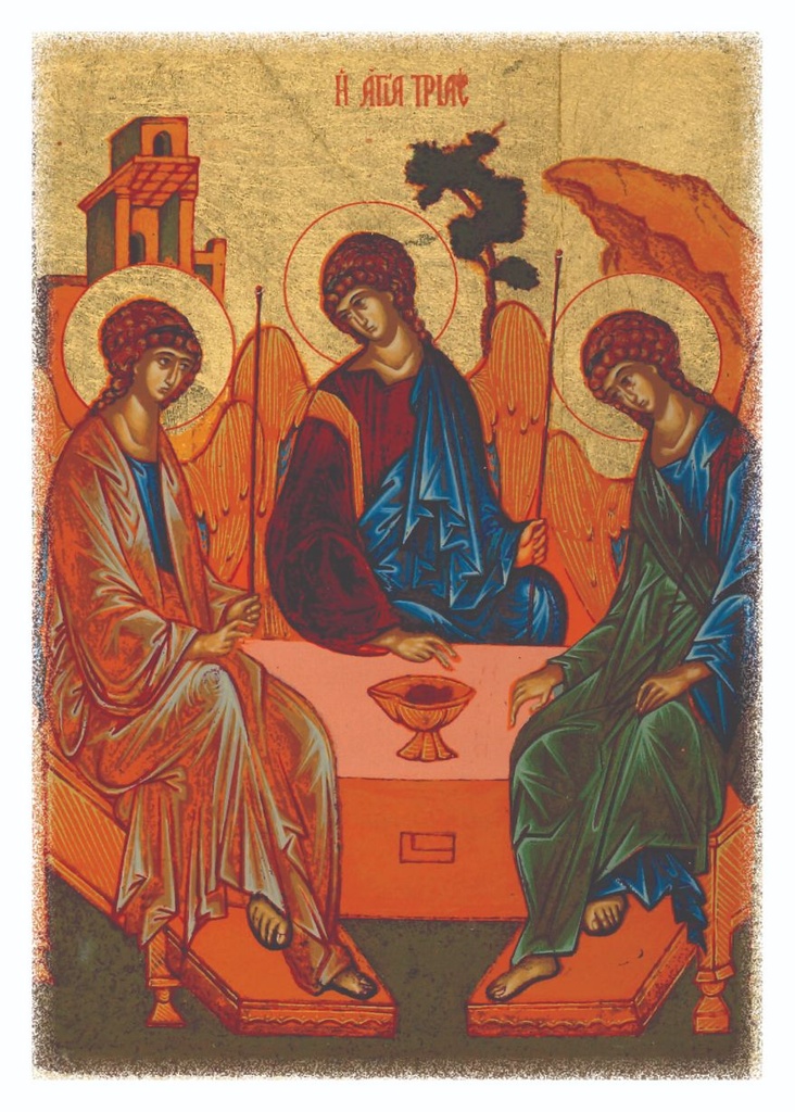 Carte en bois - 10x14cm - La Trinité 'Roublev'
