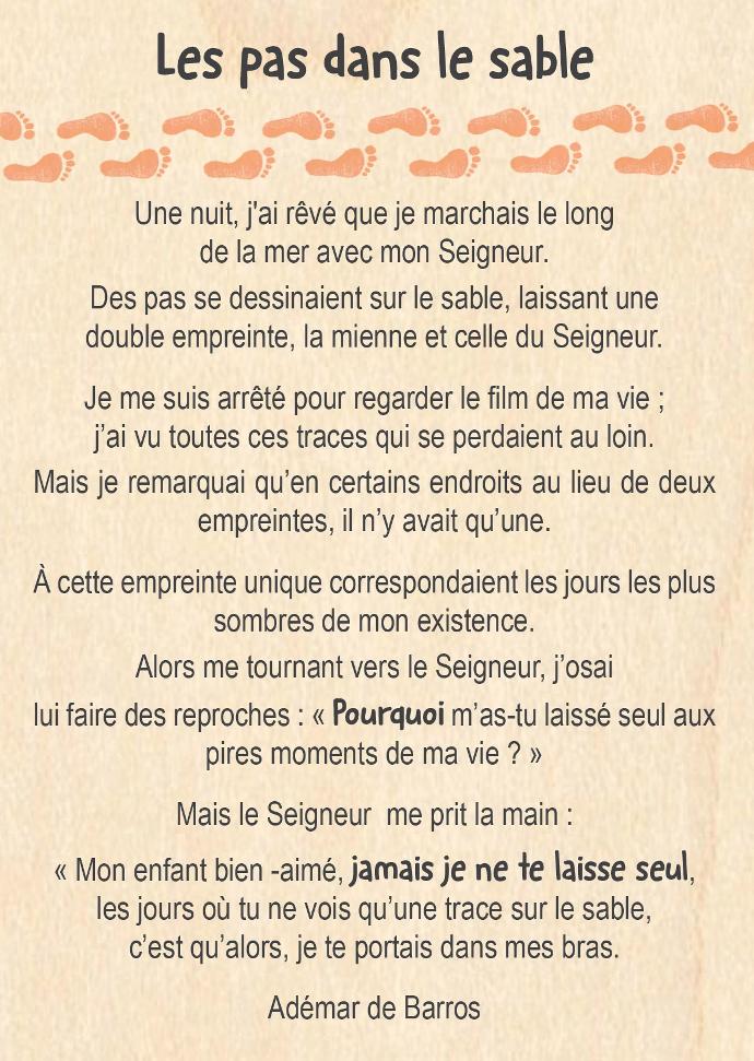 Wenskaart hout - 10x14cm - Les pas dans le sable