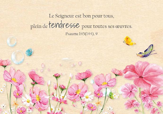 Wenskaart hout - 10x14cm - Le Seigneur est bon ... PS 145(144),9