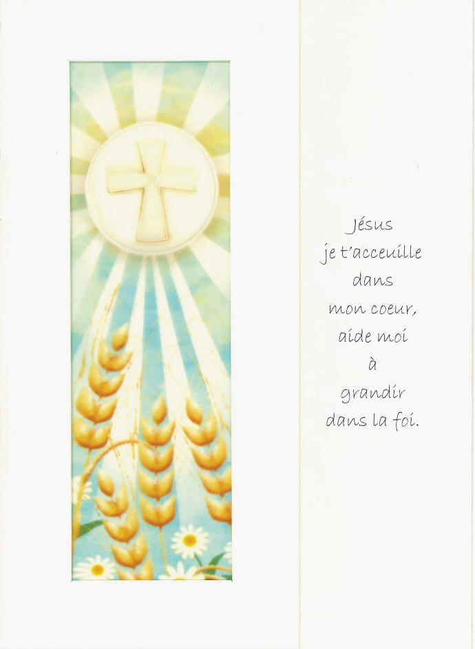 Dubbelkaart/vitro - Kommunie 'Jésus je t'accueille…' - cello+omslag (110x150mm)