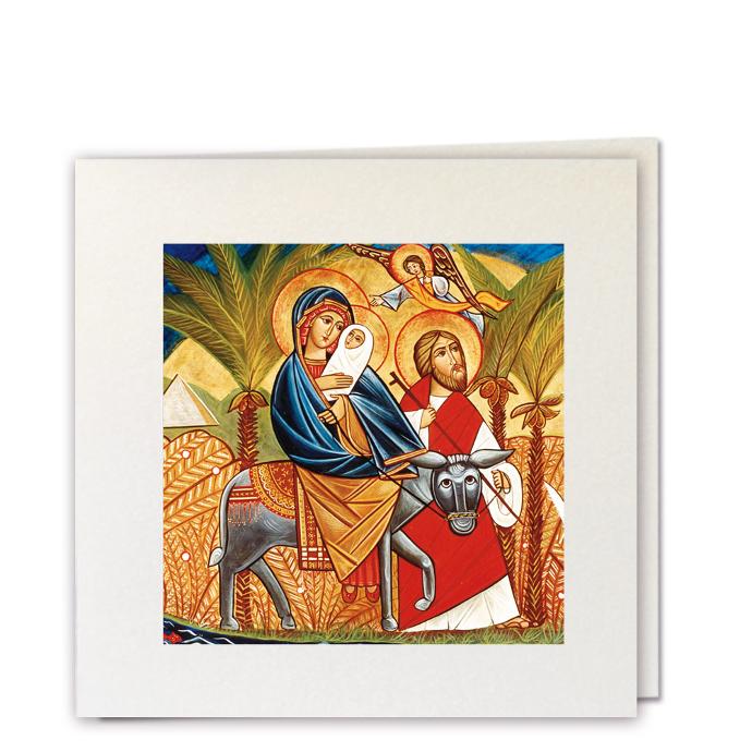 Carte double vitraile - Nativité - 11,5x11,5cm/cello+envelop