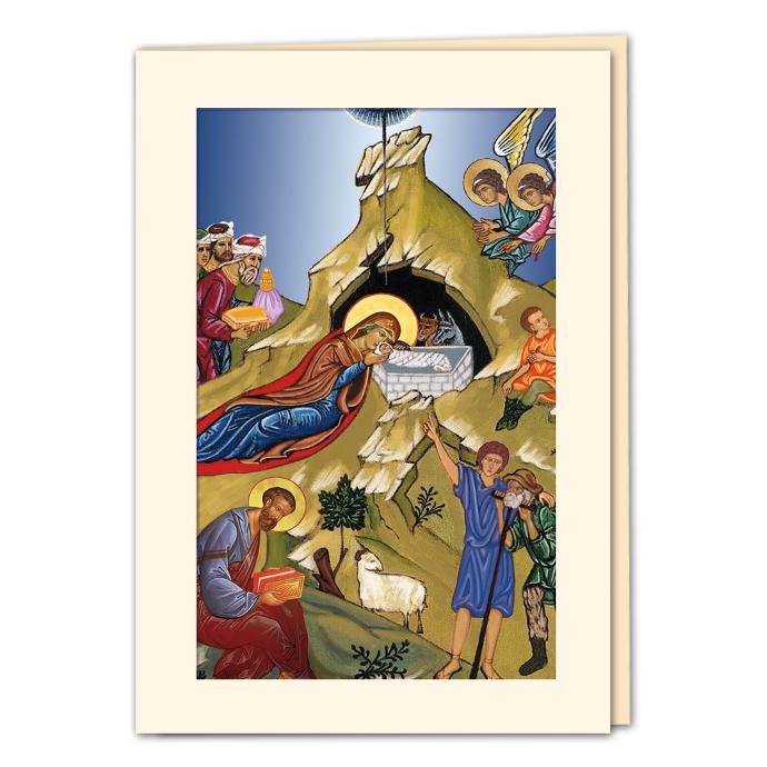 Kerstkaart/vitro Geboorte - 10,5x15cm/cello+omslag