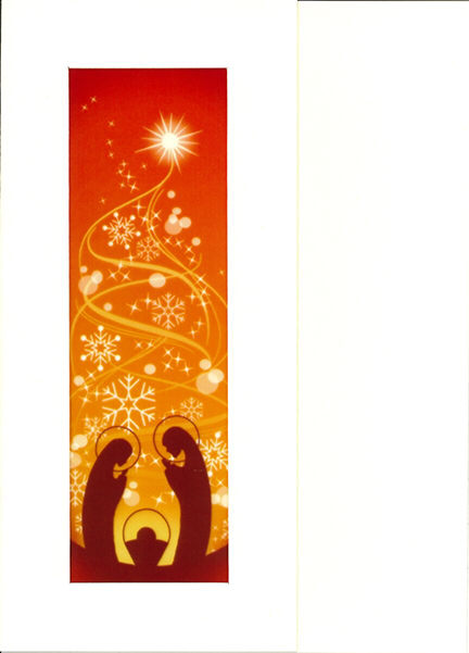 Kerstkaart/vitro H. Familie - 10,5x15cm/cello+omslag