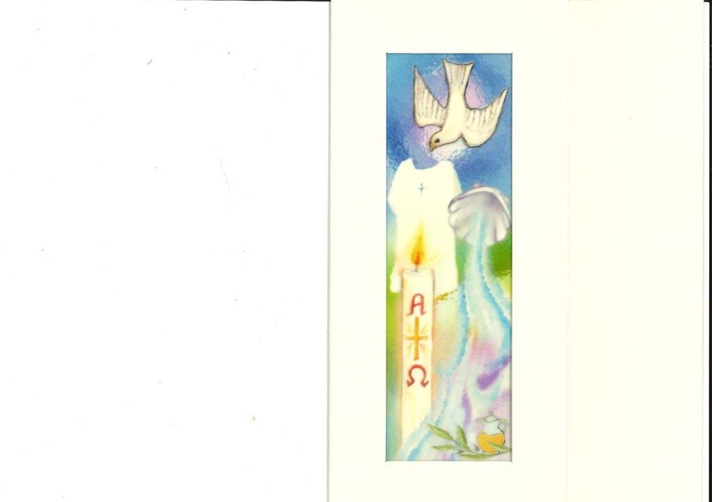 Carte double/vitro - Baptême - 10,5x15cm/cello+enveloppe