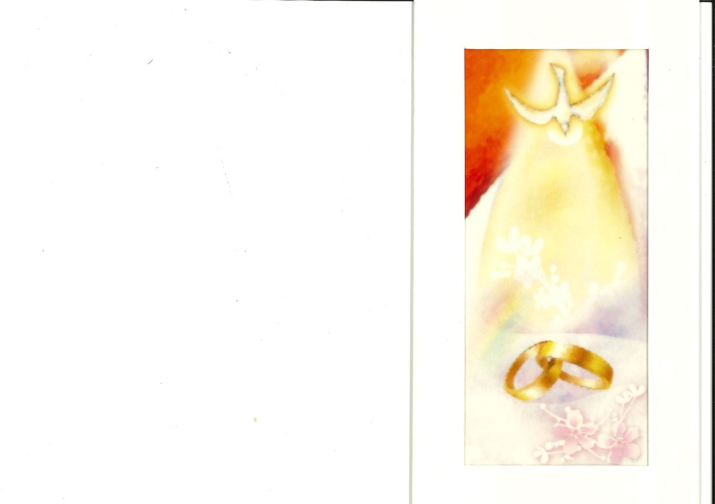 Carte double/vitro - Mariage - 8,5x15cm/cello+enveloppe