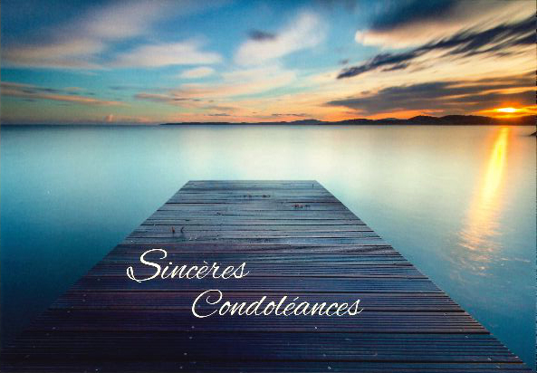 Carte simple Sincères condoléances - CS227