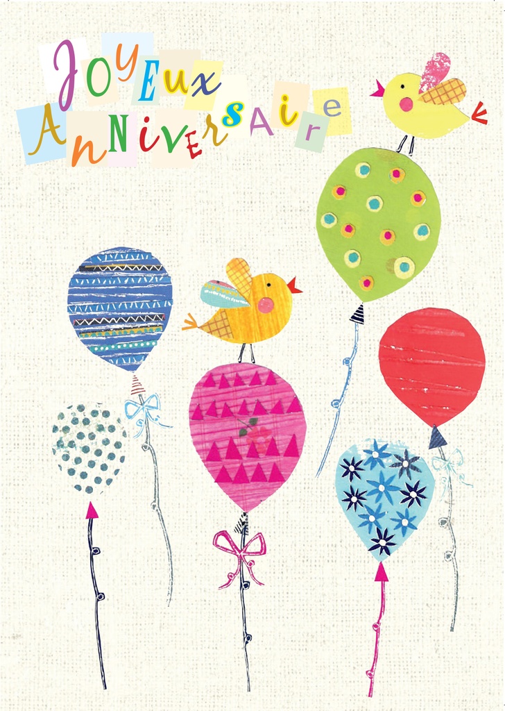 Kaart - 10x15cm - Joyeux Anniversaire
