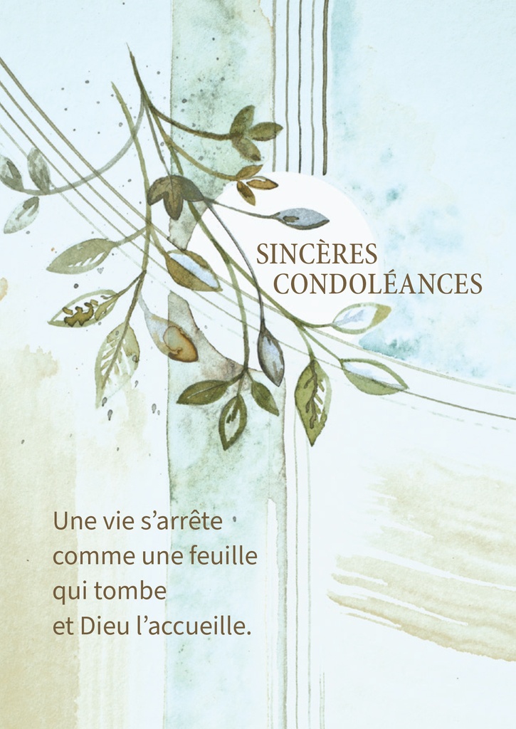 Carte simple - 10x15cm - Sincères Condoléances
