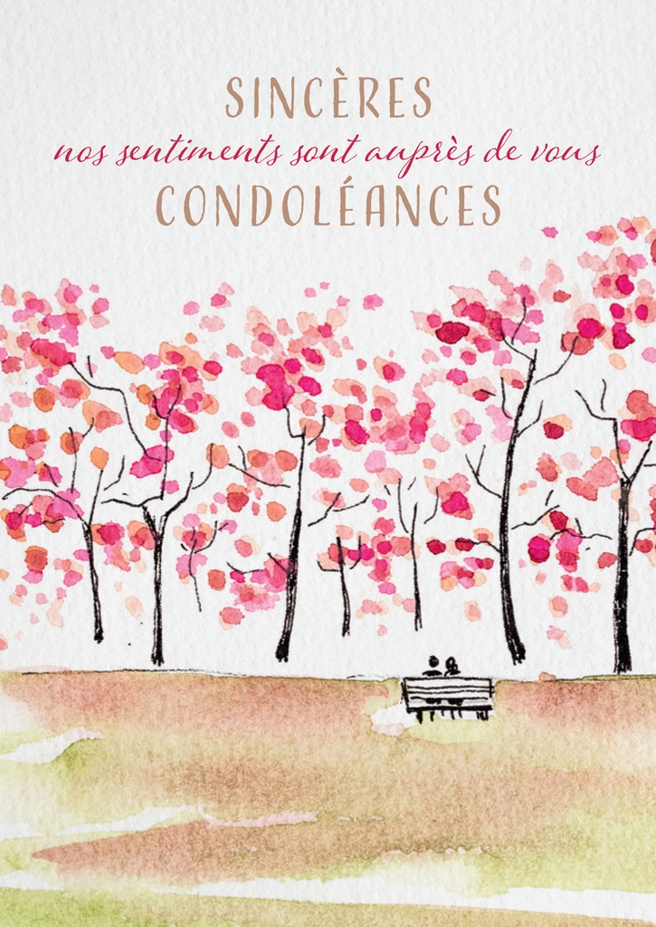 Carte simple - 10x15cm - Sincères Condoléances