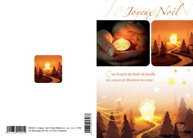 Kerstkaart dubbel Que l'esprit - in cello+omslag