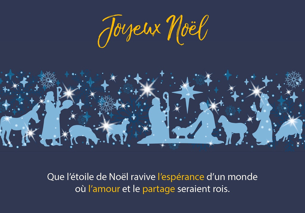 Kerstkaart 10x15cm - Que l'étoile de Noël ravive...