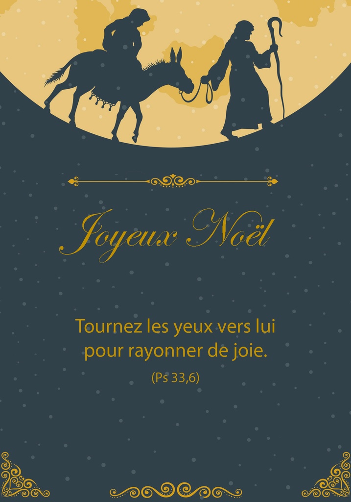 Kerstkaart 10,5x15cm - Joyeux Noël Tournez les yeux ... Ps 3