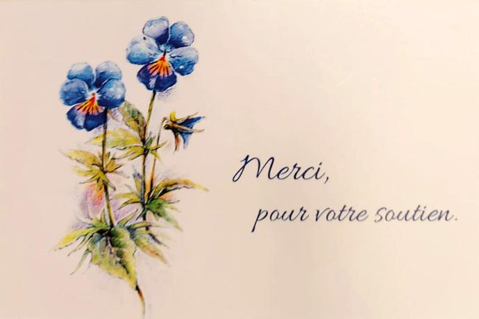 Pochette Merci pour votre soutien - 2x3 kaarten met omslag