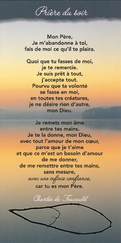 Tekstkaart 10,5x21cm + enveloppe - Prière du soir