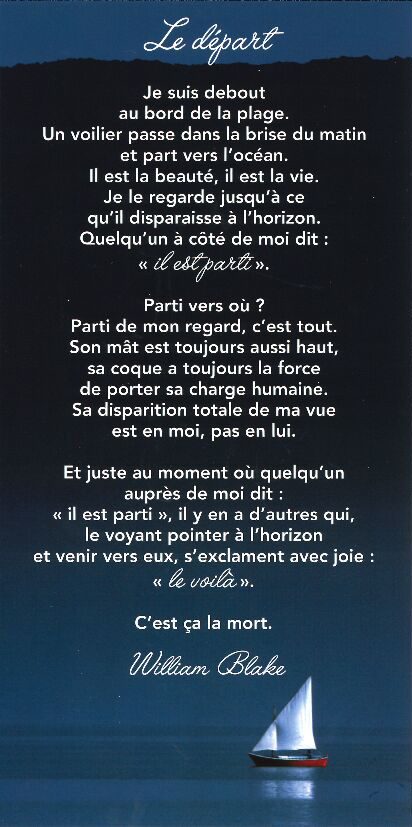 Carte texte 10.5x21cm + enveloppe - Le Départ