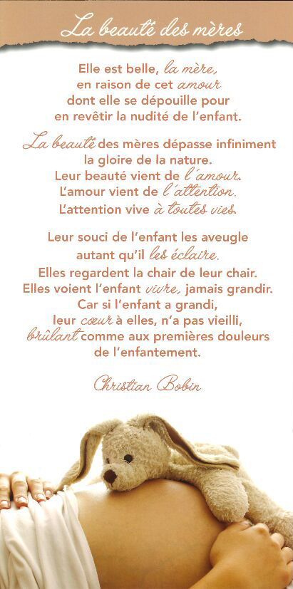 Carte texte 10,5x21cm + enveloppe - La beauté des mères