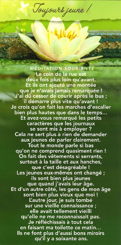 Carte texte 10.5x21cm + enveloppe - Toujours jeune