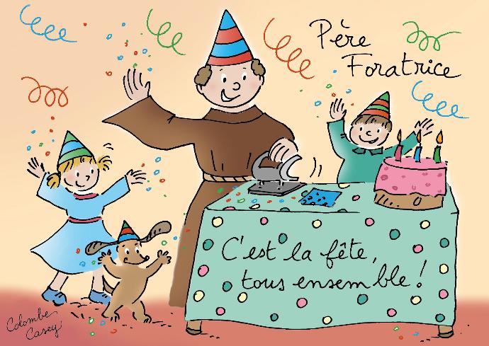 Carte simple 'Moineaux' - 10,5x15cm - Père Foratrice