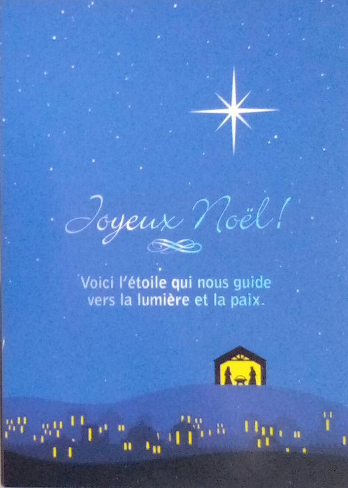 Kerstkaart 10,5x15cm - Joyeux Noël! Voici l'étoile