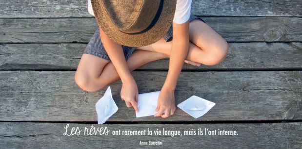 Kaart panor. 10,5x21cm + enveloppe - Les rˆves ont