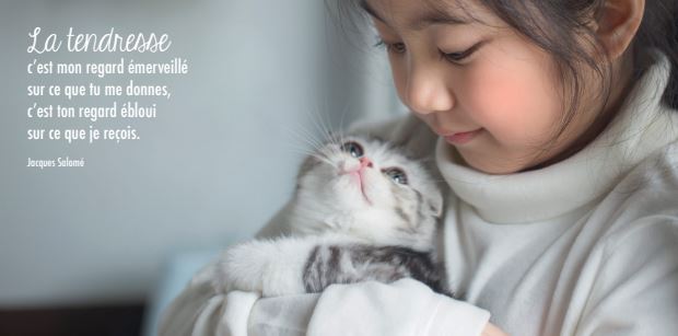 Carte panor. 10,5x21cm + enveloppe - La tendresse